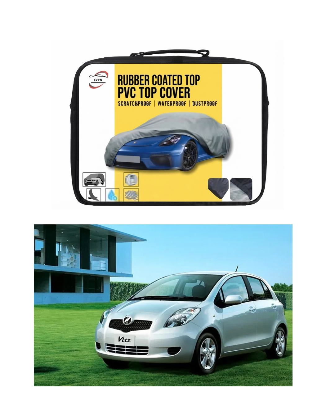 Toyota Vitz old shape Rubber Coated Top Cover