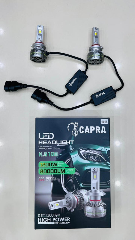LED Capra Brand K-6100 1200W 80000LM Available in H4 , 9005, 9006 , H 11